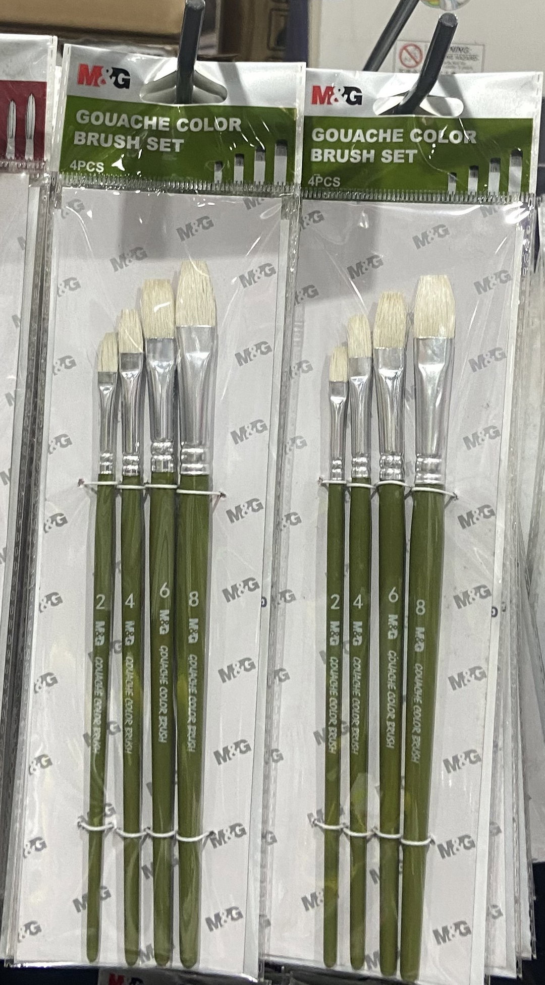 🖌️ Lot de 4 Pinceaux M&G – Spécial Gouache & Aquarelle
