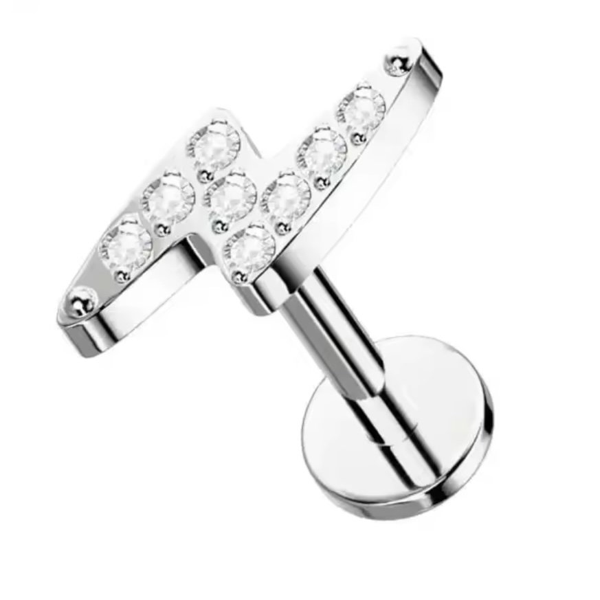 Labret Rayo con zirconias