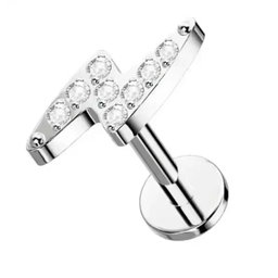 Labret Rayo con zirconias