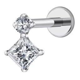 Labret dos piedras blanca