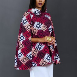 Mwanzo Cape (Lite)  - Burgundy/White