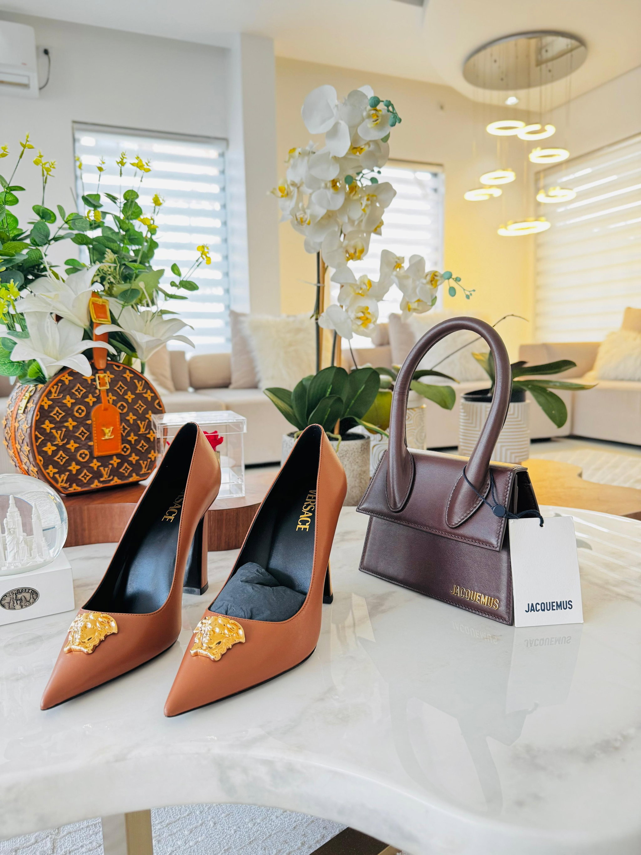 Saltos Versace lá medusa brown/tan_4