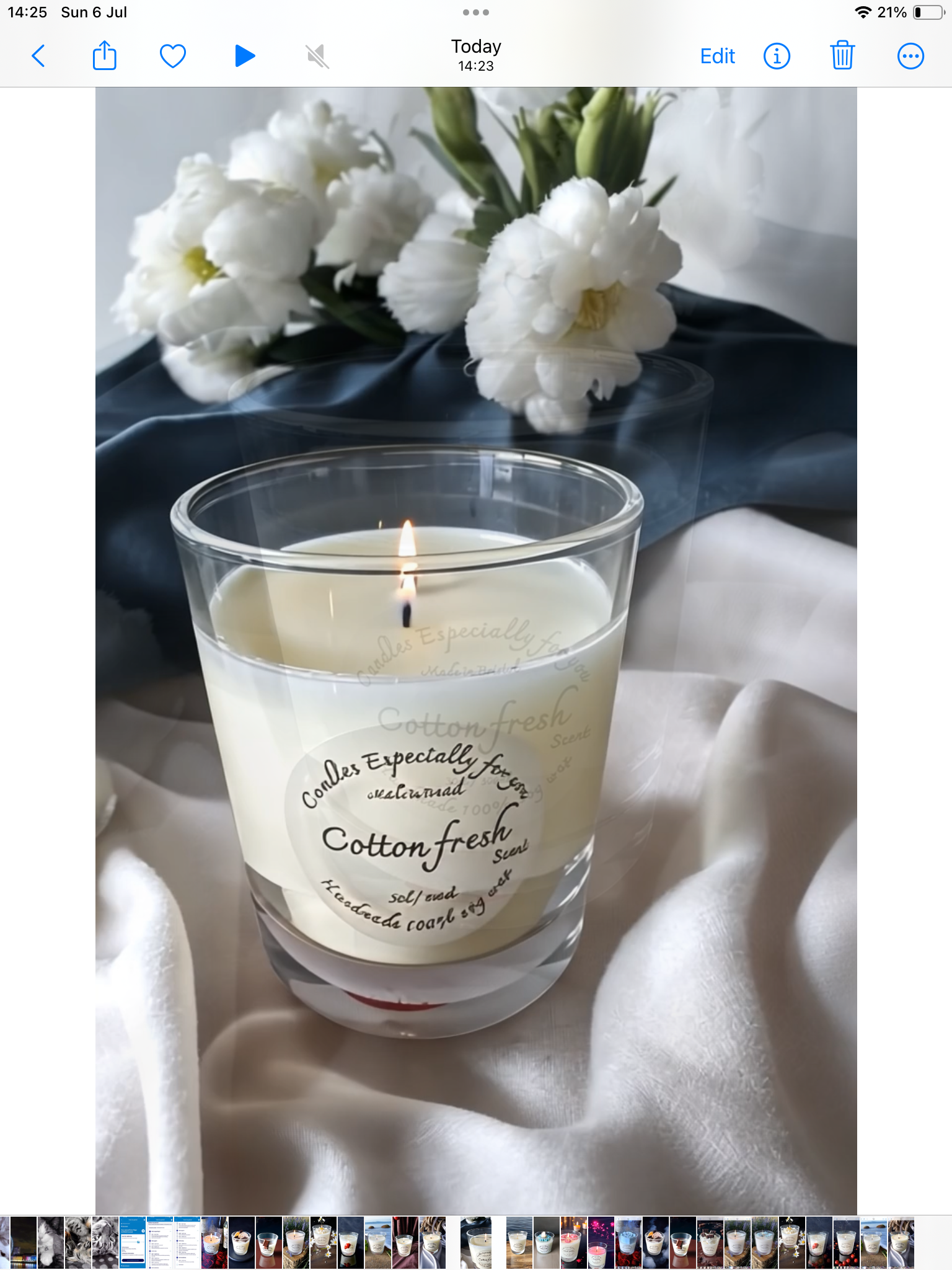 Cotton fresh scented candle 
