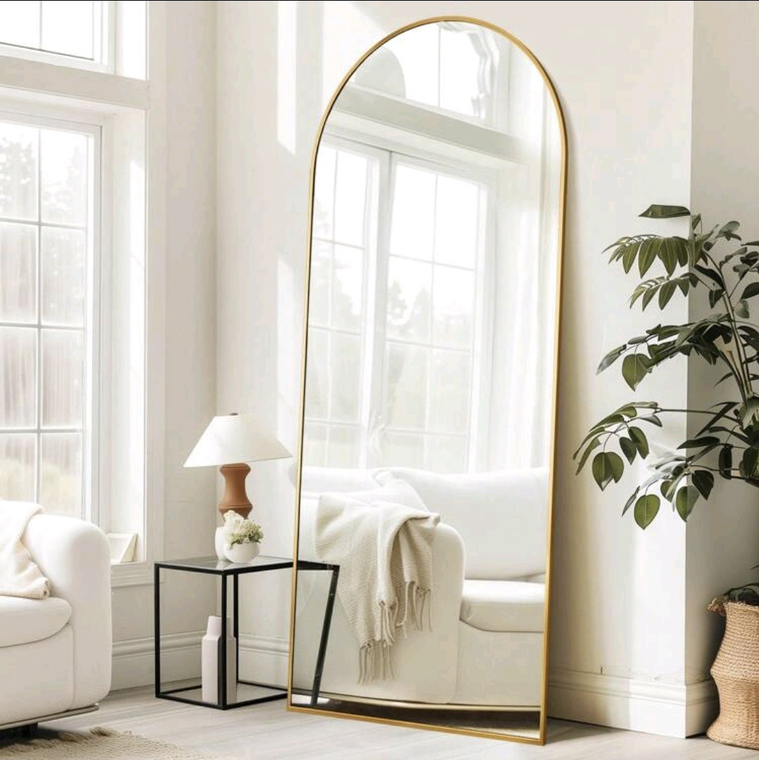 Arched Full Length Mirror - Gold
