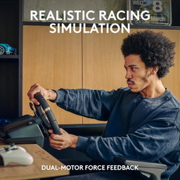 Volante e pedais de corrida Logitech G920 Driving Force, Force Feedback + câmbio Logitech G Driving Force - Xbox Series X | S, Xbox One e PC, Mac - Preto