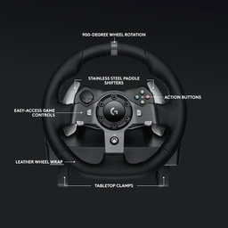 Volante e pedais de corrida Logitech G920 Driving Force, Force Feedback + câmbio Logitech G Driving Force - Xbox Series X | S, Xbox One e PC, Mac - Preto