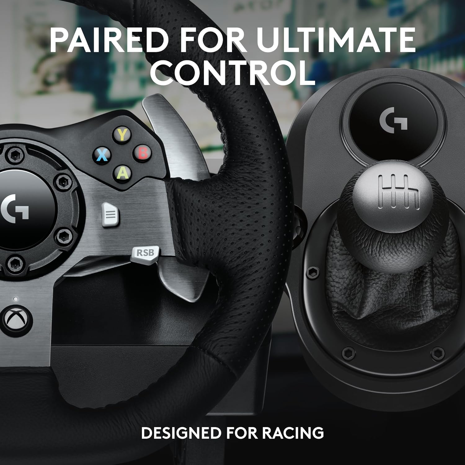Volante e pedais de corrida Logitech G920 Driving Force, Force Feedback + câmbio Logitech G Driving Force - Xbox Series X | S, Xbox One e PC, Mac - Preto_3