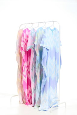 KAFTAN ZIGZAG SHORT SLEEVE  : DUSTY PINK