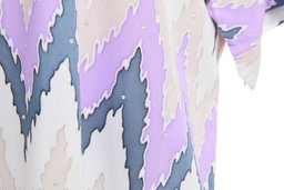 KAFTAN ZIGZAG WITH DIAMANTE CRYSTAL 3/4 SLEEVE  : LILAC CREAM
