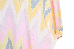 KAFTAN ZIGZAG WITH DIAMANTE CRYSTAL 3/4 SLEEVE  : YELLOW PINK