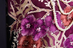 KAFTAN ABAYA WITH DIAMANTE CRYSTAL LONG BATWING SLEEVE  : PURPLE