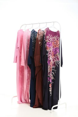 KAFTAN ABAYA WITH DIAMANTE CRYSTAL LONG BATWING SLEEVE  : NAVY BLUE