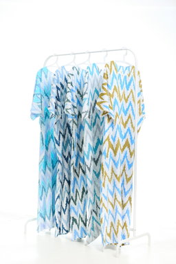 KAFTAN ZIGZAG 3/4 SLEEVE  : BLUE GREEN