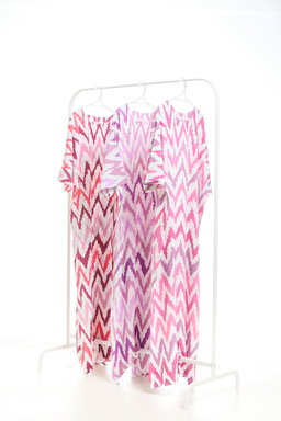 KAFTAN ZIGZAG 3/4 SLEEVE  : PINK