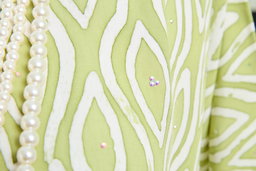 KAFTAN ABAYA DAUN WITH DIAMANTE CRYSTAL LONG SLEEVE  : LIGHT GREEN