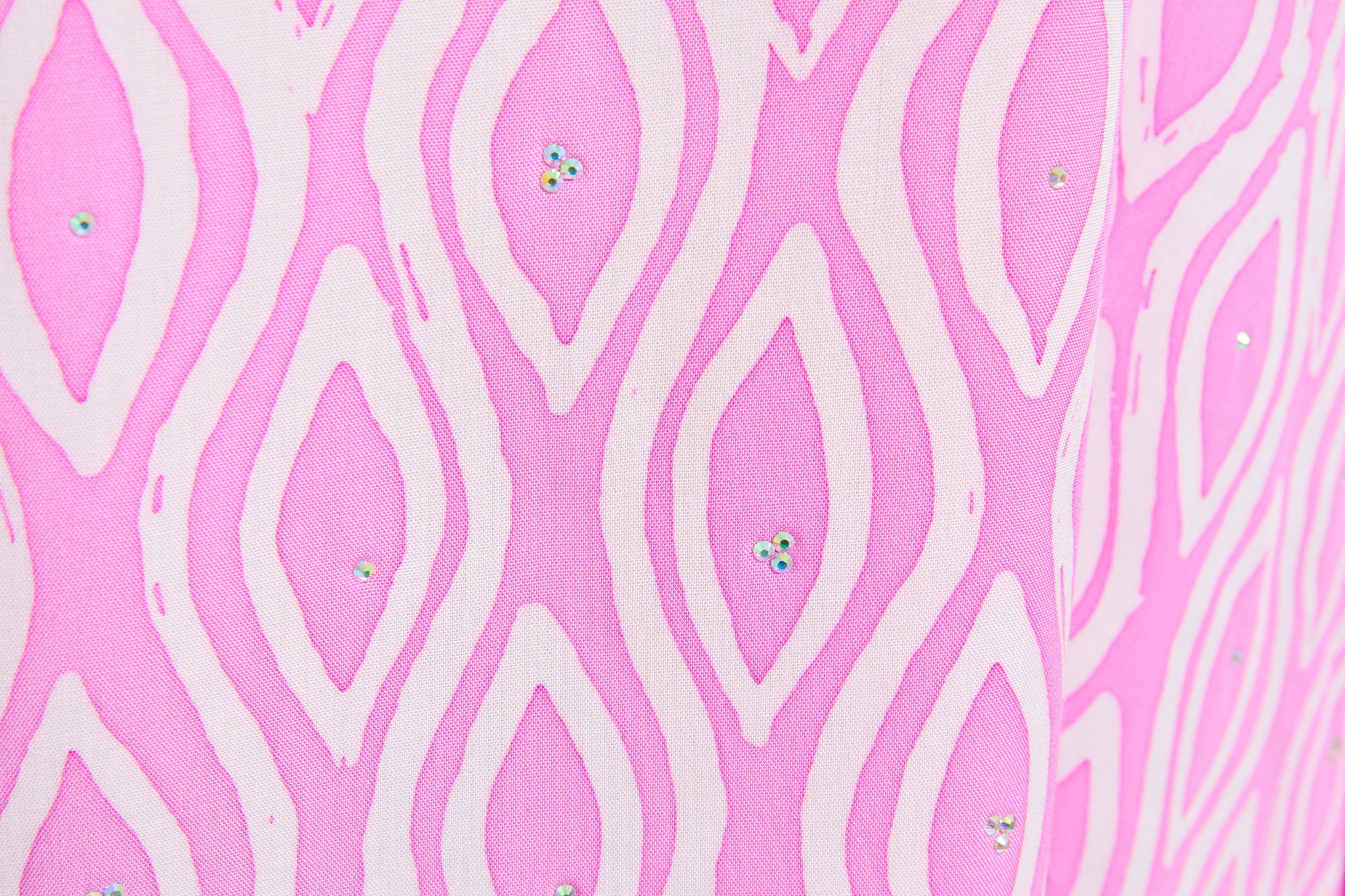 KAFTAN ABAYA DAUN WITH DIAMANTE CRYSTAL LONG SLEEVE  : PINK_2