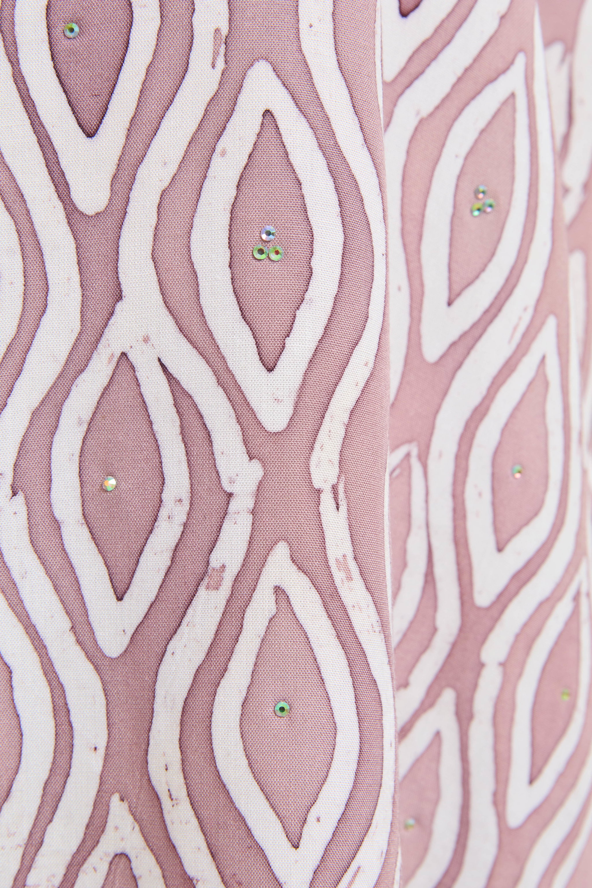 KAFTAN ABAYA DAUN WITH DIAMANTE CRYSTAL LONG SLEEVE  : PINK MAUVE_2