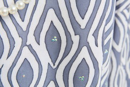KAFTAN ABAYA DAUN WITH DIAMANTE CRYSTAL LONG SLEEVE  : DARK GREY