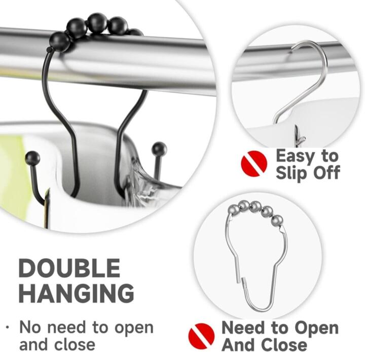 Double Hooks For Shower Curtains | تعاليق مزدوجة لستارة الحمّام_2