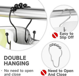 Double Hooks For Shower Curtains | تعاليق مزدوجة لستارة الحمّام