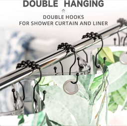 Double Hooks For Shower Curtains | تعاليق مزدوجة لستارة الحمّام