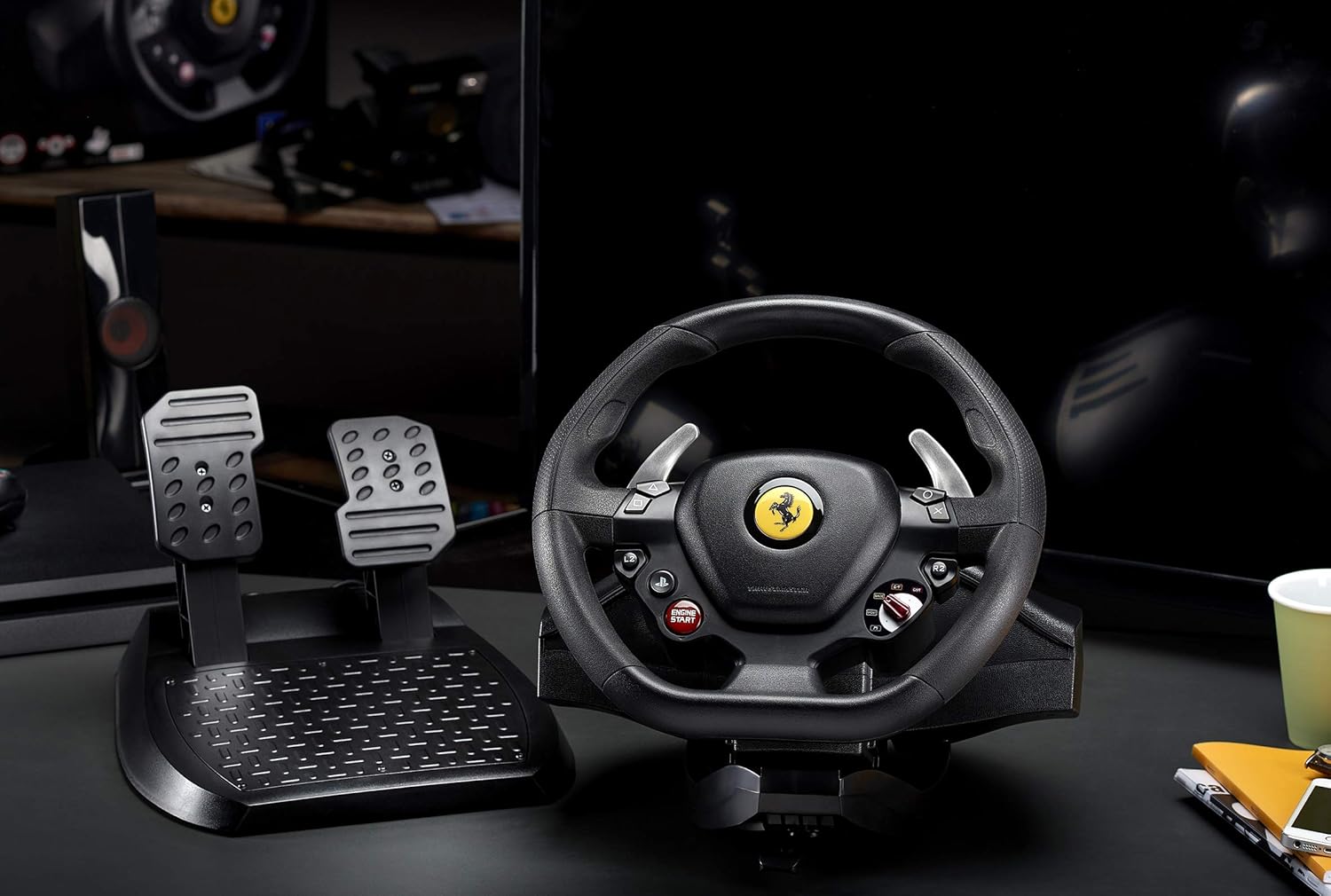 Volante de corrida Thrustmaster T80 Ferrari 488 GTB Edition (compatível com PS5, PS5 Pro, PS4 e PC) ( Recondicionado)_1