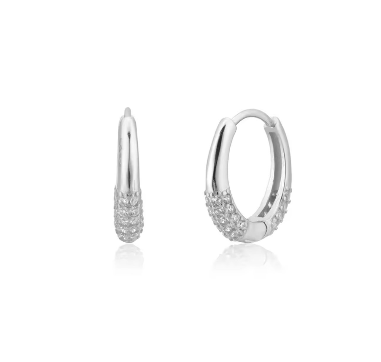Silver spark hoops _0