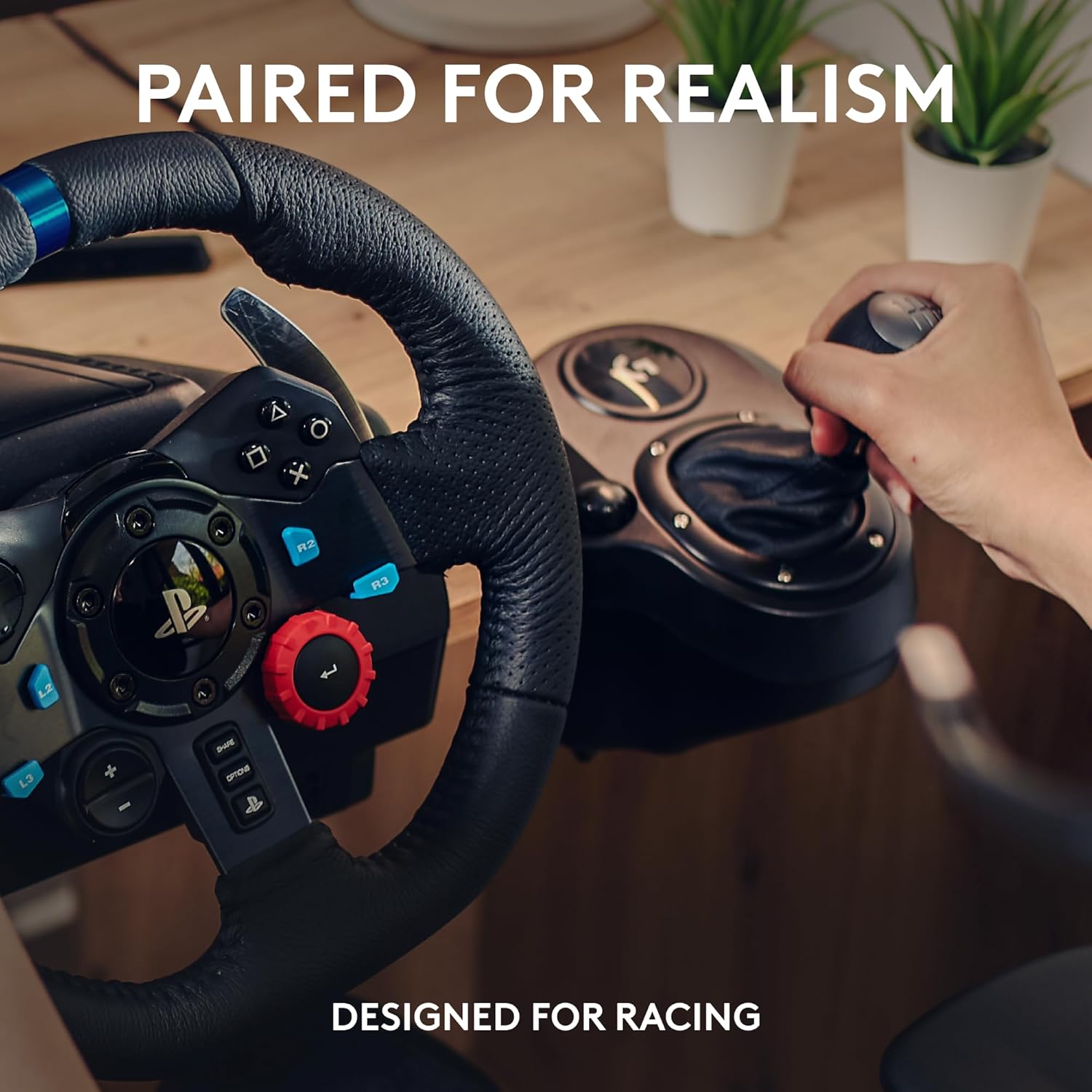 Volante e pedais de corrida Logitech G29 Driving Force, Force Feedback, couro legítimo + câmbio Logitech G Driving Force - para PS5, PS4 e PC, Mac - Usado (Importado da Europa)_2
