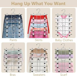 Space Saver – Skirt & Pants Clip Organizer | تعليقة تنانير بلاطنين بـ٥ طبقات لتوفير المساحة