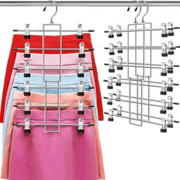 Space Saver – Skirt & Pants Clip Organizer | تعليقة تنانير بلاطنين بـ٥ طبقات لتوفير المساحة