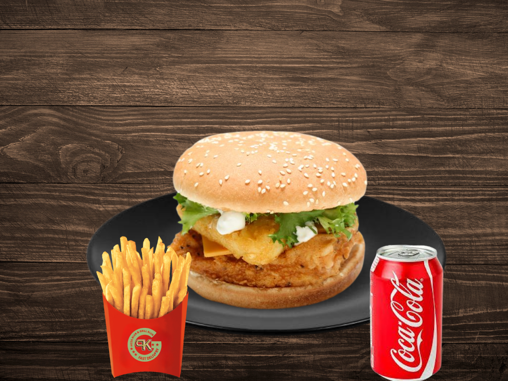 Chicken Fillet Burger Meal 🍔🍟🥤