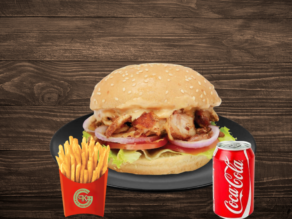 Chicken Donner Burger Meal 🍔🍟🥤