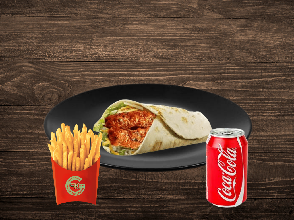 Chicken Kebab Wrap Meal🌯🍟🥤_0