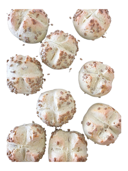 Handmade German Breakfast Rolls with sunflower seeds 500 g (5-6) / Panecillos alemanes artesanales para desayuno with sunflower seeds 500 g