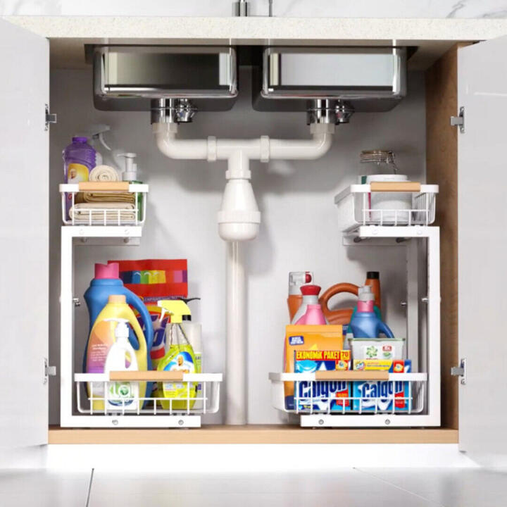Under Sink Steel Organizer | منظم حديد لتحت المجلى بطبقتين _0