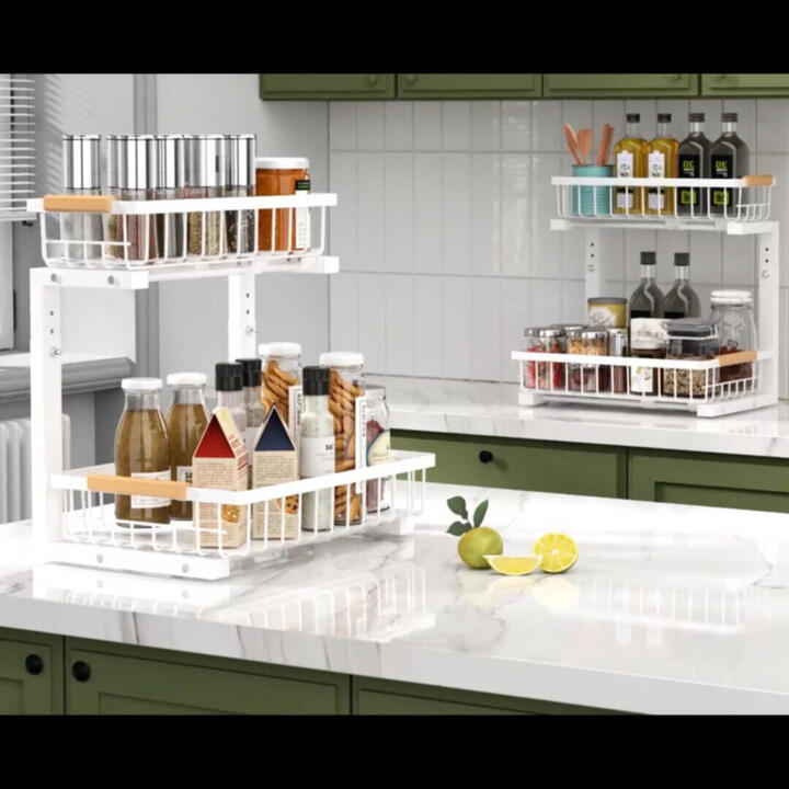 Under Sink Steel Organizer | منظم حديد لتحت المجلى بطبقتين _10