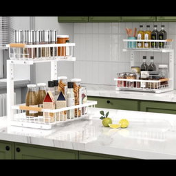 Under Sink Steel Organizer | منظم حديد لتحت المجلى بطبقتين 