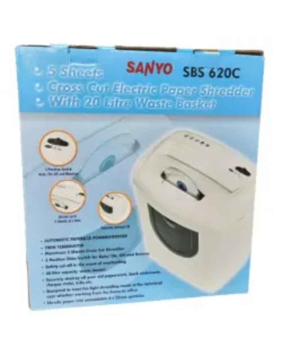 Sanyo Sbs 620c 5 Sheets Strip Cut Electric Paper & CD Shredder With 15L_2