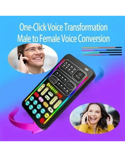 I9 Sound Card Voice Changer Mini Live Multiple Audio Portable Voice Recorder -black