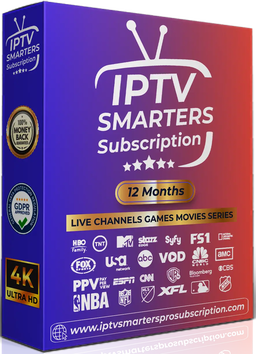 12 Months for 1 Device Premium IPTV SMARTERS PRO SUBSCRIPTION