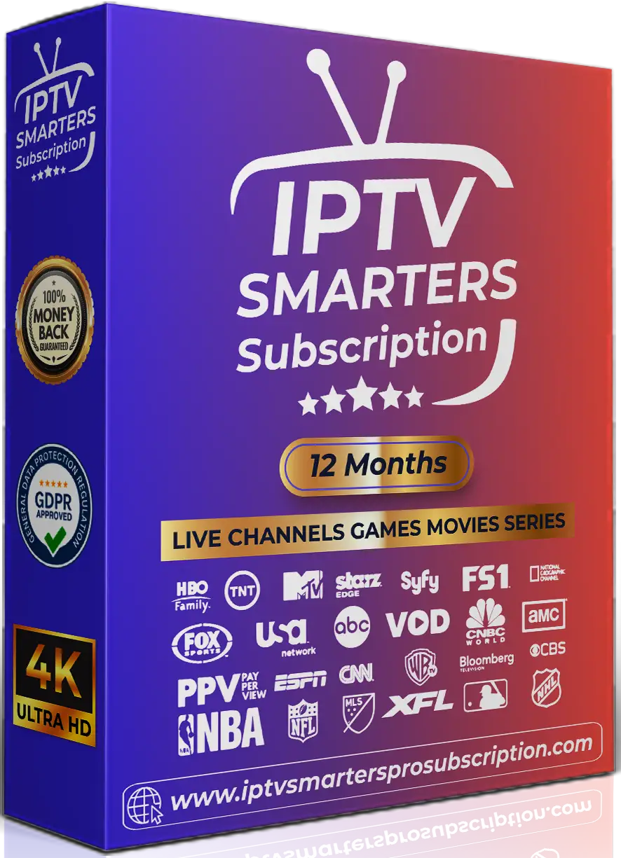 12 Months for 2 Devices Premium IPTV SMARTERS PRO SUBSCRIPTION