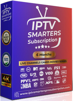6 Months for 2 Devices Premium IPTV SMARTERS PRO SUBSCRIPTION