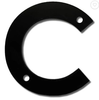 Acrylic house numbers, with stand off screws - Black - Small_4