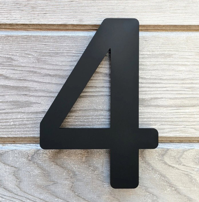 Acrylic house numbers, with stand off screws - Black - Small_1