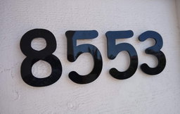 Acrylic house numbers, with stand off screws - Black - Small