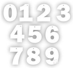 Acrylic house numbers, with stand off screws - White - Small