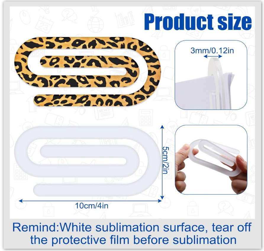 20 Pack Sublimation Paper Clips -  Acrylic 10x5cm_1