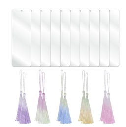 Premium Clear Acrylic Bookmark & Ombre Tassel Set