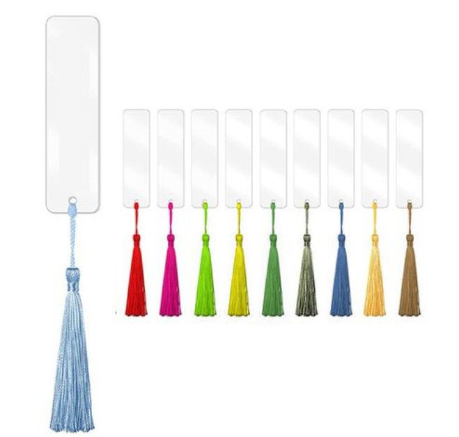 Clear Acrylic Bookmark & Tassel Set_0