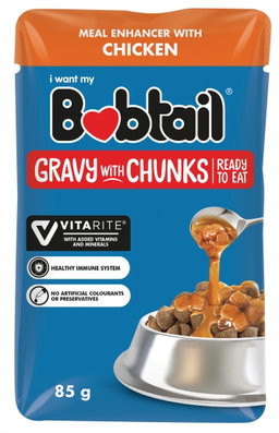 BOBTAIL GRAVY WITH CHUNKS CHICKEN FLAVOUR 85G